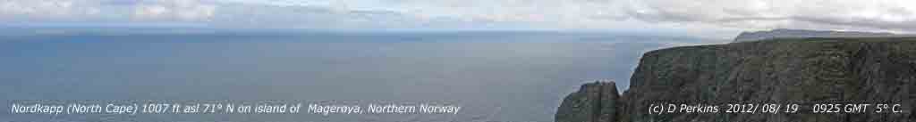 North Cape. Between Norwegian Sea and Barents Sea, with Arctic Ocean to the north.