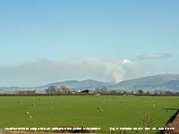 Large fire with pyrocumulus on the Carneddau Mountains.