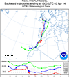 Backward trajectory analysis of air arriving over Anglesey at 15 GMT on 3 April 2014. Researched on the NOAA ARL Website.