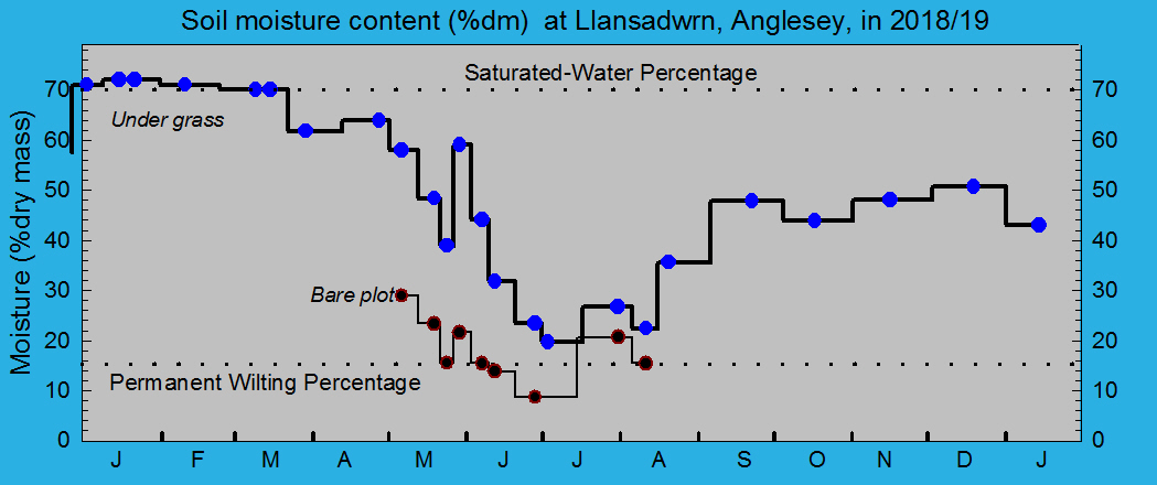 Soil moisture content of surface soil.