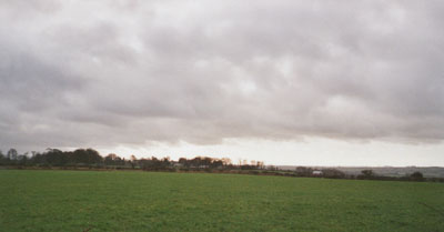 Persistent cloud over Llansadwrn (looking W) on 3 Feb. 2001. Photo © D. Perkins.
