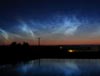 Noctilucent clouds seen from Anglesey on 27/28 July 2001. Photo: courtesy of John Rowlands (Anglesey).