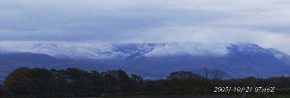 Fresh snow had fallen on the Carneddau Mountains on the morning of 21 October 2003.