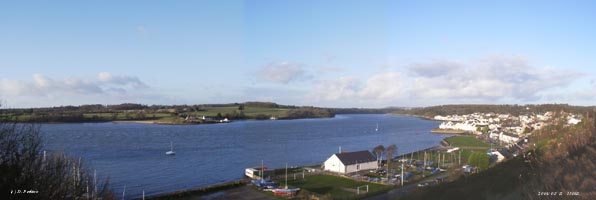 A sunny view across the Menai Strait from Y Felinheli (Port Dinorwic) on 12 January 2004. Photo &copy; D. Perkins 2004. 