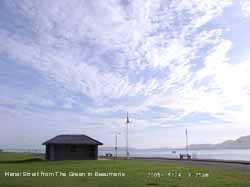 Altocumulus clouds over the Menai Strait from The Green, Beaumaris. Click for larger. 