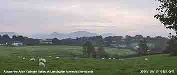 View towards Snowdonia across the Afon Cadnant at Llandegfan.