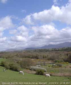 View E over the Afon Saint towards Llanrug, Gwynedd.