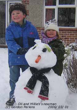 Enough snow to build a snowman in Llanfairfechan.