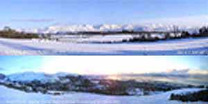 Panoramic views of the snow. Click for larger
