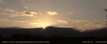 Winter Solstice sunrise over the Carneddau Mountains.