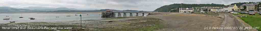 Beaumaris Pier and Menai Strait near low water on 22 July 2008.