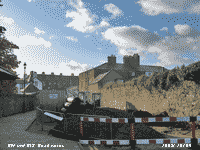 Surface water drainage works in Beaumaris at the castle.