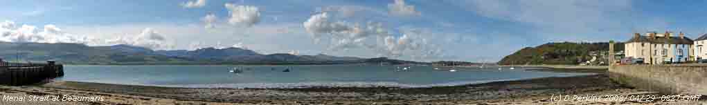 Menai Strait at Beaumaris on a clear sunny morning.