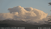 Cumulus cloud over snow-covered Elidir Fawr & Yr Wyddfa (Snowdon).