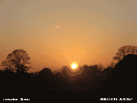 Spectacularly coloured sunset in dusty atmosphere.