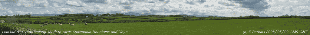 Extensive cumulus clouds, view south in Llansadwrn.
