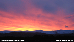 Red sky over the Carneddau Mountains at 0754 GMT.