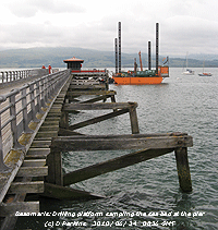 Drilling platform working at Beaumaris Pier.