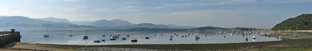 A fine calm morning and a falling tide in the Menai Strait.
