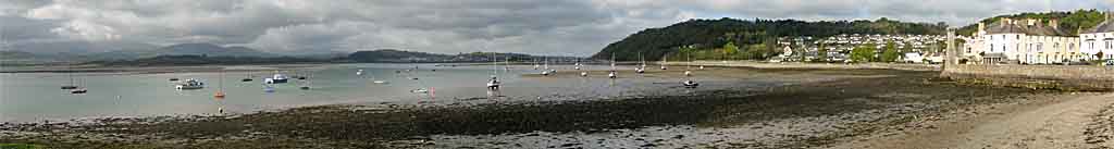 Low water on the Menai Strait exposing the Lavan Sands.