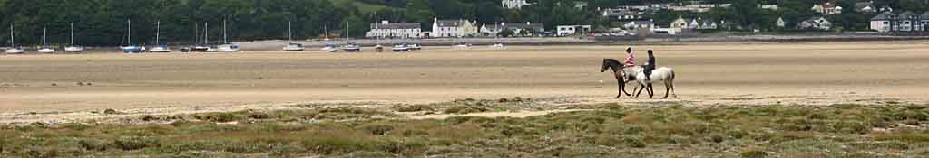 Looking across the salt marsh in Red Wharf Bay towards the Ship Inn.