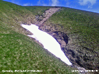 Snow-patch at Y Ffoes Ddyfn on the 20th June 2010. (c) Gordon Perkins.