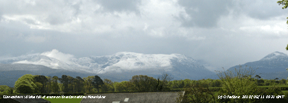 A late fall of snow on the Carneddau Mountains.