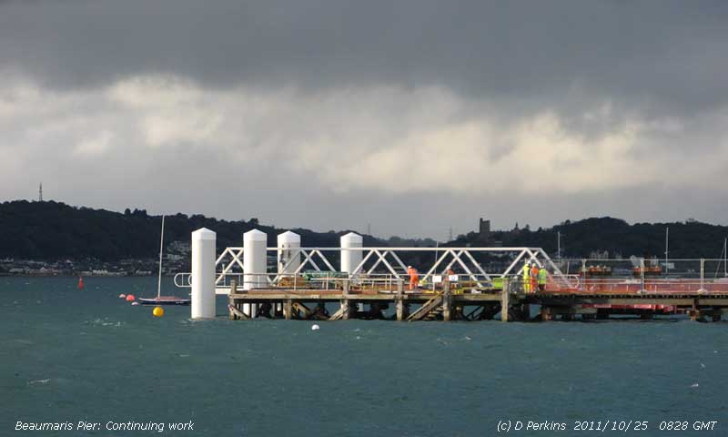 Work continuing to refurbish Beaumaris Pier.