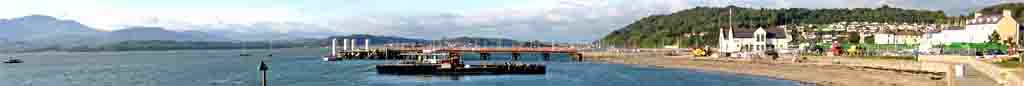 Beaumaris pier (work continuing) and the lifeboat station.