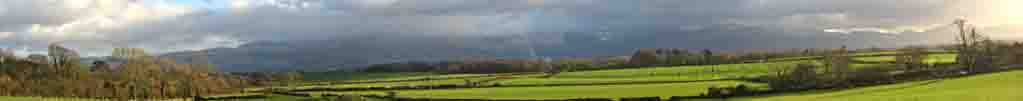 Snowdonia Mountains as seen from Llansadwrn.