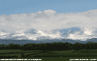 Detail showing large drifted  patches of snow.