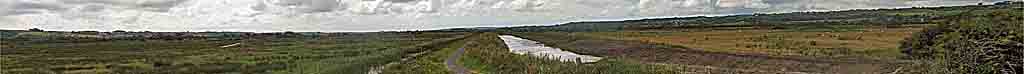 View of Malltraeth Marsh and river Cefni looking W from the A5 crossing.