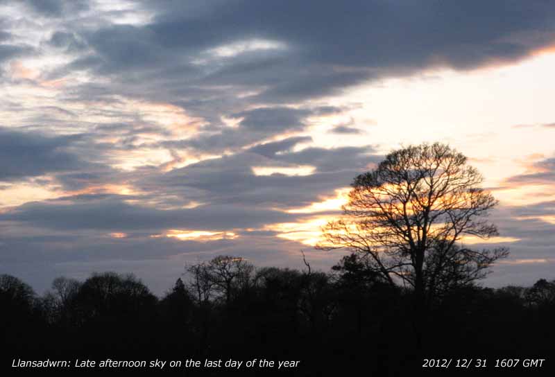 Late afternoon sky on the last day of the year. 
