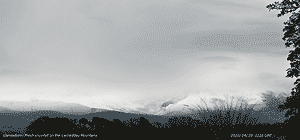Fresh snowfall on the mountains.