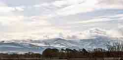 Distribution of snow on the lower slopes of the Carneddau on 13 April 2013.