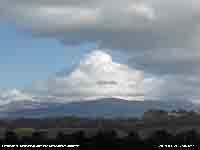 Well developed convection over snowclad Carneddau Mountains.