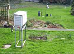 Llansadwrn weather station: Click to see annotated instruments.