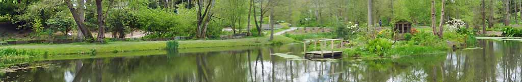 The former skating pond at The Far End in Bodnant Garden.