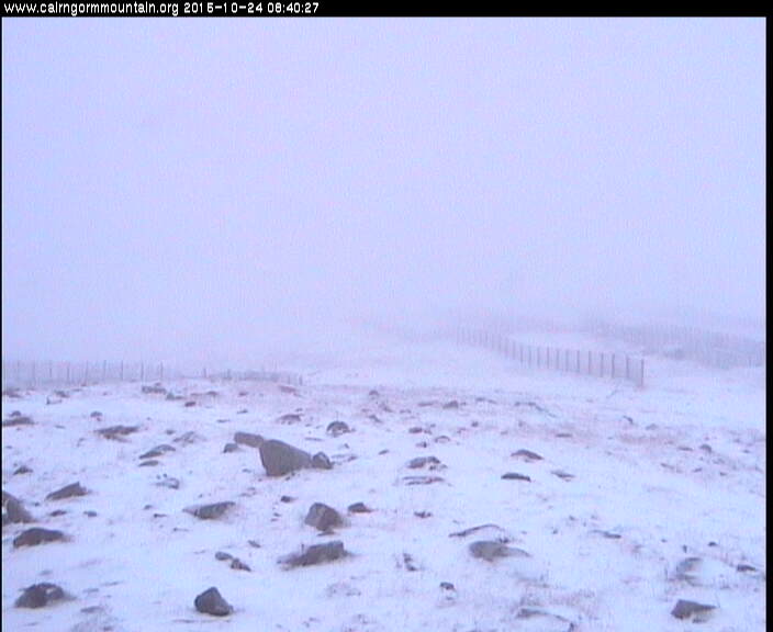 Snow lying on Cairngorm Mountain, courtesy of cairngormmountain.org .