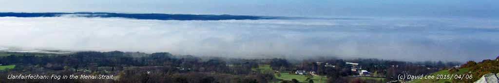Sea fog in the Menai Strait photographed by David Lee in Llanfairfechan.