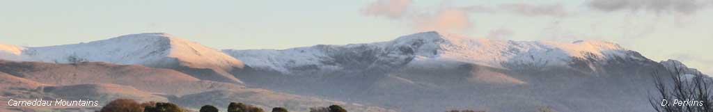 Snow on the Carneddau Mountains.