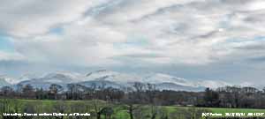 Fresh snowfall on the Glyderau and Snowdon.