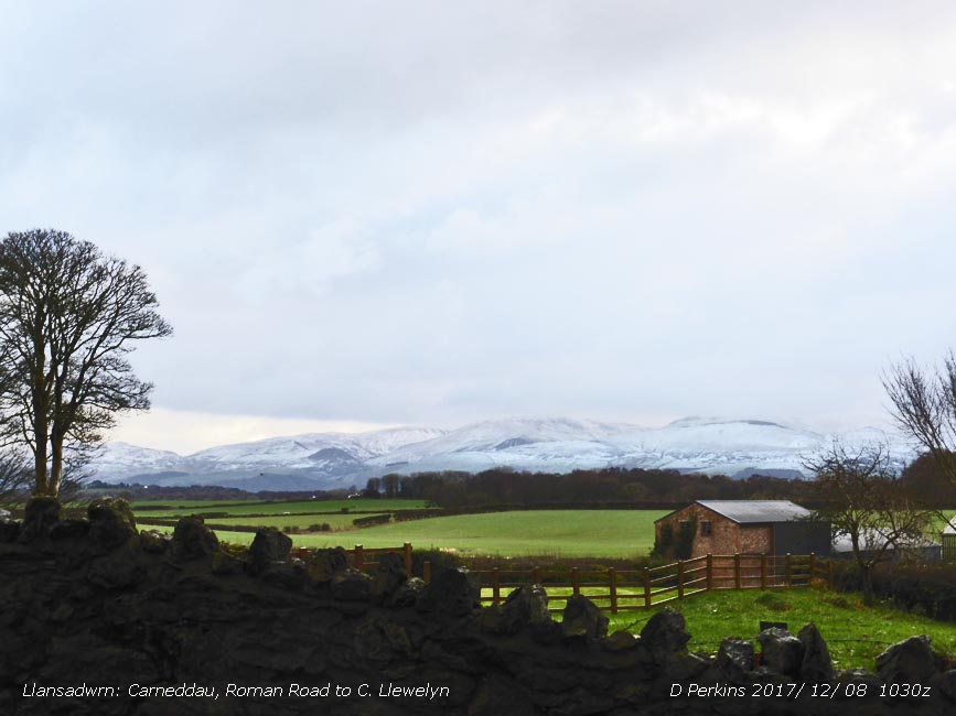 Snow on the Carneddau Mountains at 1030 GMT.