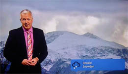Derek Brockway and Donald's photo of Snowdon BBC Wales Weather 1850 GMT.