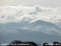 Snow cover on Carnedd Llewelyn on 1 April 2018.