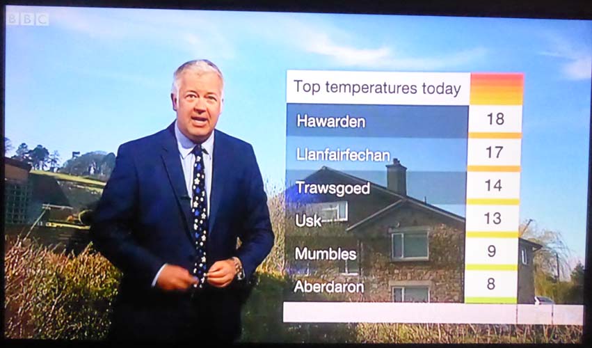 Derek Brockway BBC Wales weatherman.