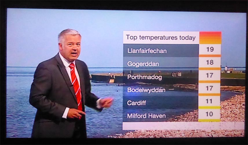 Derek Brockway BBC Wales weatherman.