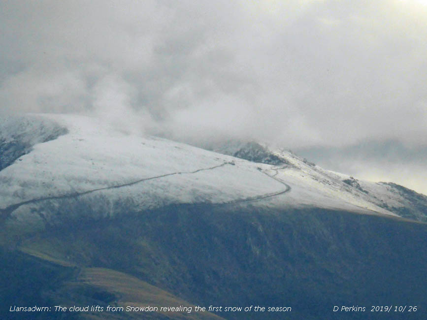 Snow on the NW flank of Snowdon.