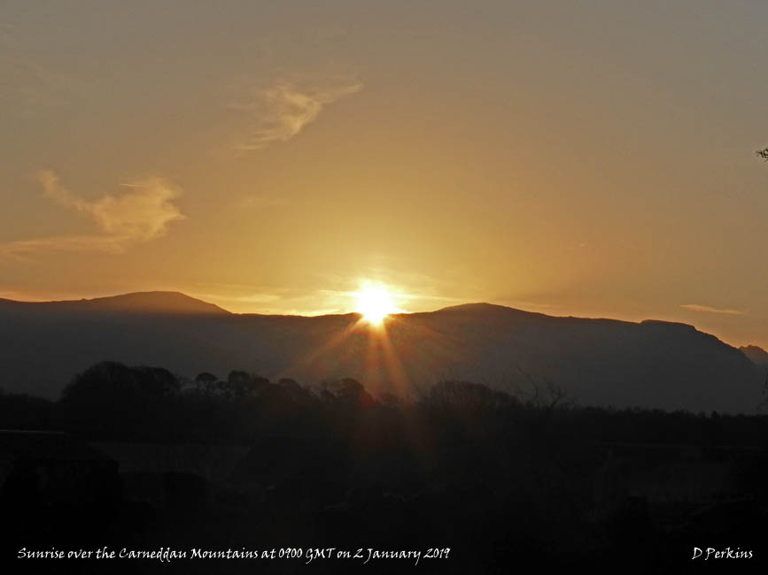 Sunrise over the Carneddau Mountains.