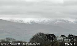 Fresh snow fell on the Carneddau Mountains.